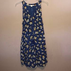 Blue c&e dress with yellow flowers size medium